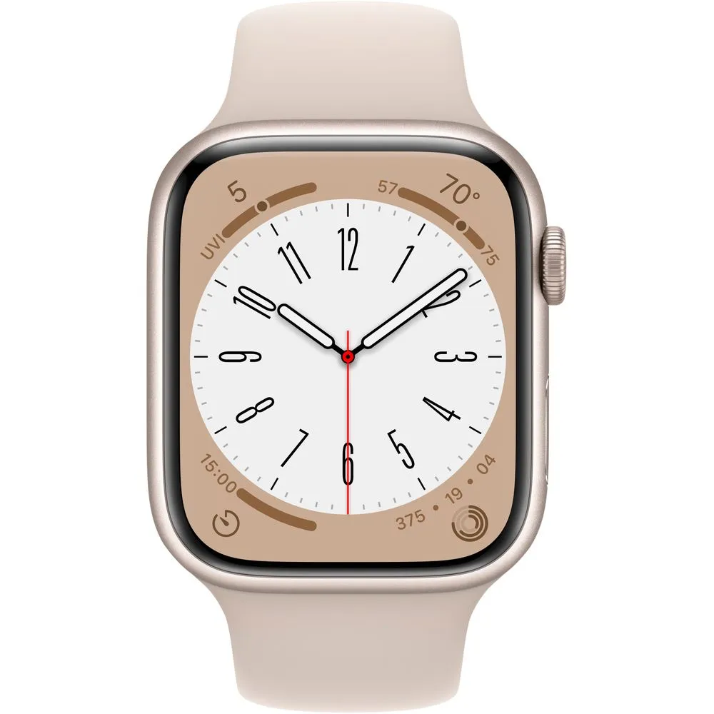 Apple Watch Gen 8 Series 8 Cell 45mm Starlight Aluminum - Starlight Sport Band MNVP3LL/A