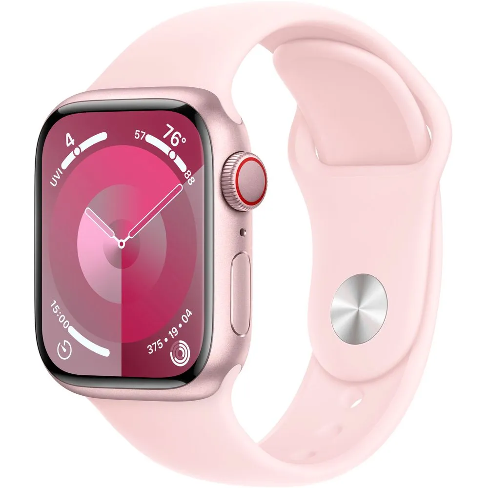 Apple Watch Gen 9 Series 9 Cell 41mm Pink Aluminum - Light Pink Sport Band MRHY3LL/A