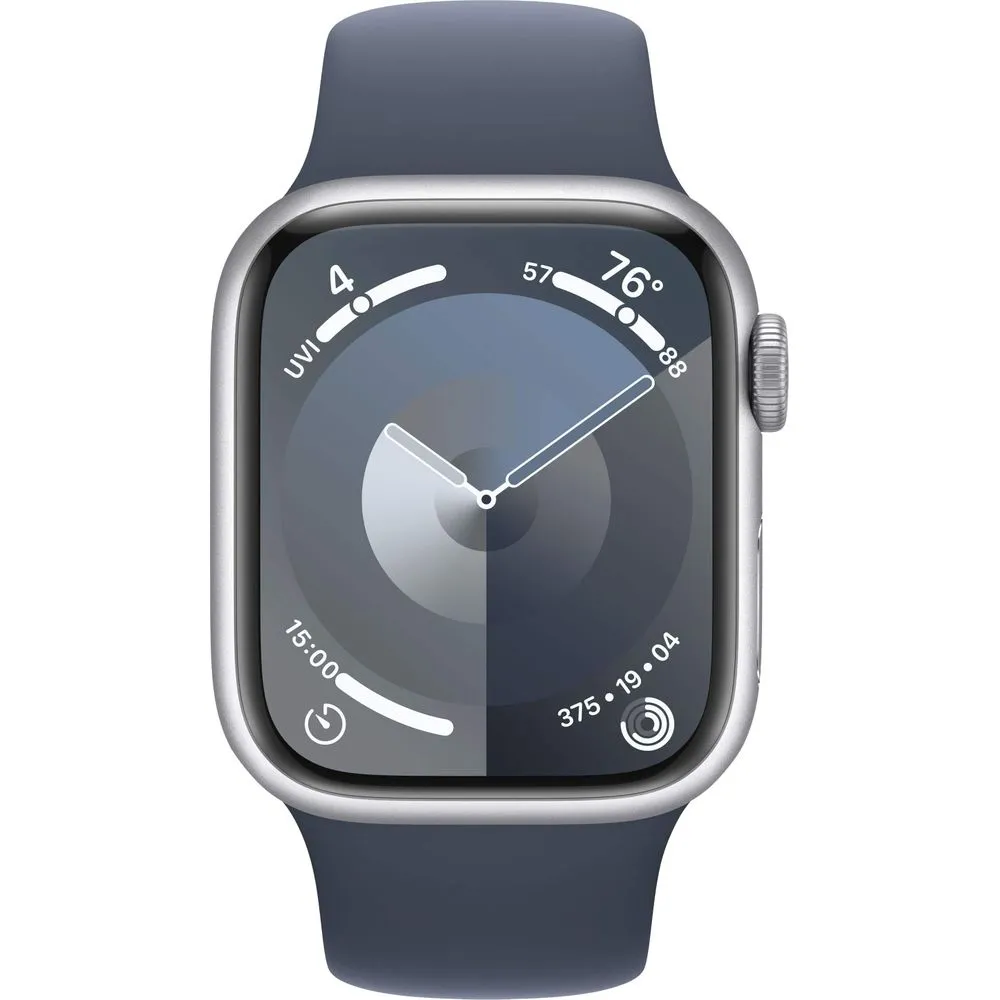 Apple Watch Gen 9 Series 9 Cell 41mm Silver Aluminum - Storm Blue Sport Band MRHW3LW/A