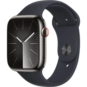 Apple Watch Gen 9 Series 9 Cell 45mm Graphite Stainless Steel - Midnight Sport Band MRMW3LL/A