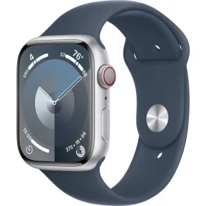Apple Watch Gen 9 Series 9 Cell 45mm Silver Aluminum - Storm Blue Sport Band MRMG3LW/A