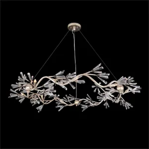 Arcturus: Crystal Wand Branched Nine-Light Chandelier - Silver - Iron