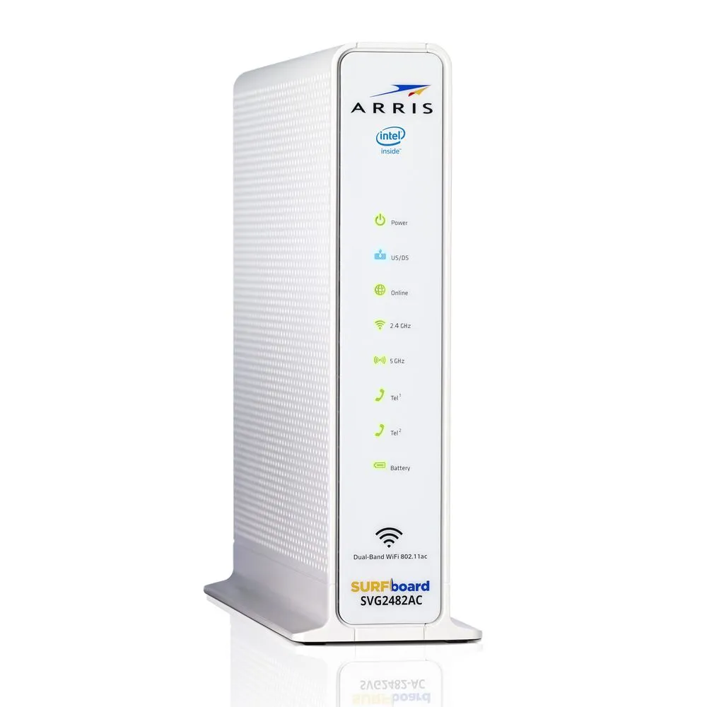 ARRIS SVG2482AC SURFboard 24X8 Docsis 3.0 Cable Modem, AC1750 Wi-Fi Router, White