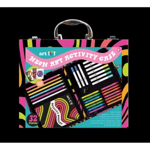 Art 101 67033 Neon Art Activity Case, 32 Piece Coloring Set, for Child Ages 8 