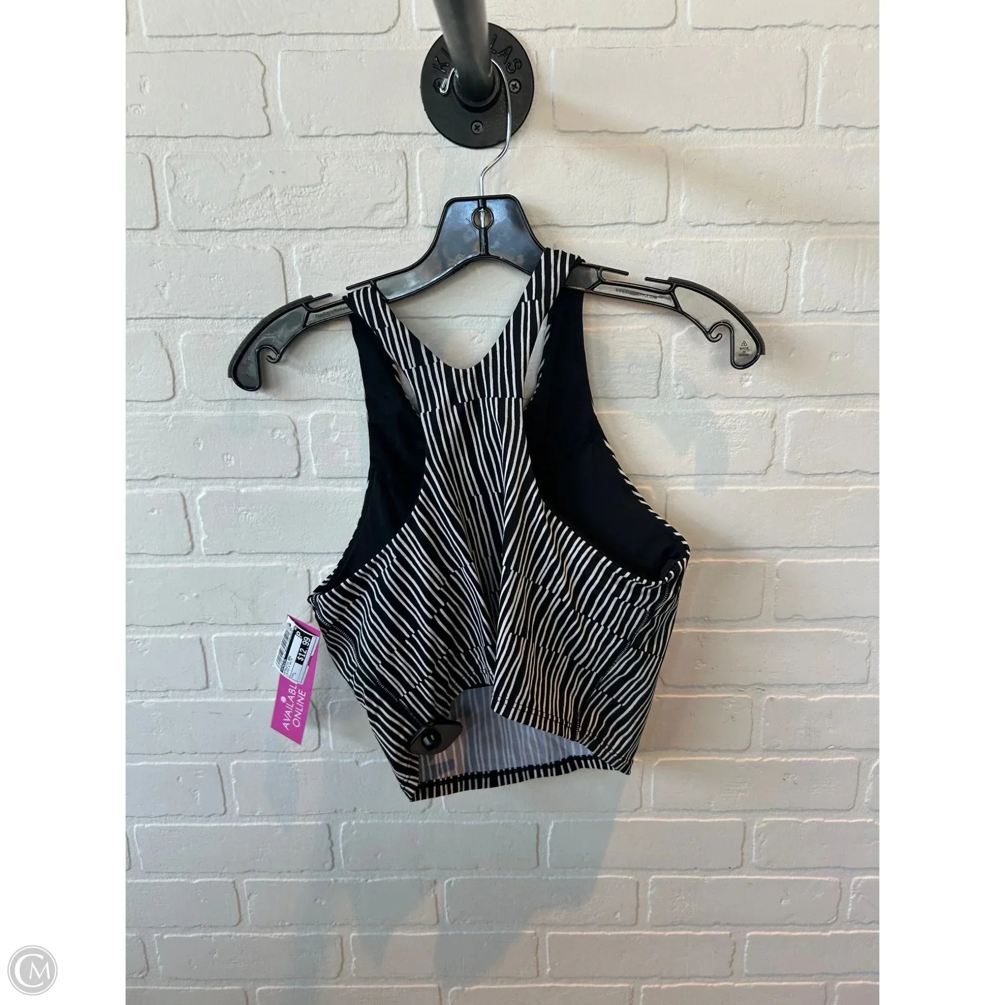 Athletic Bra By Athleta In Black & White. Size: L