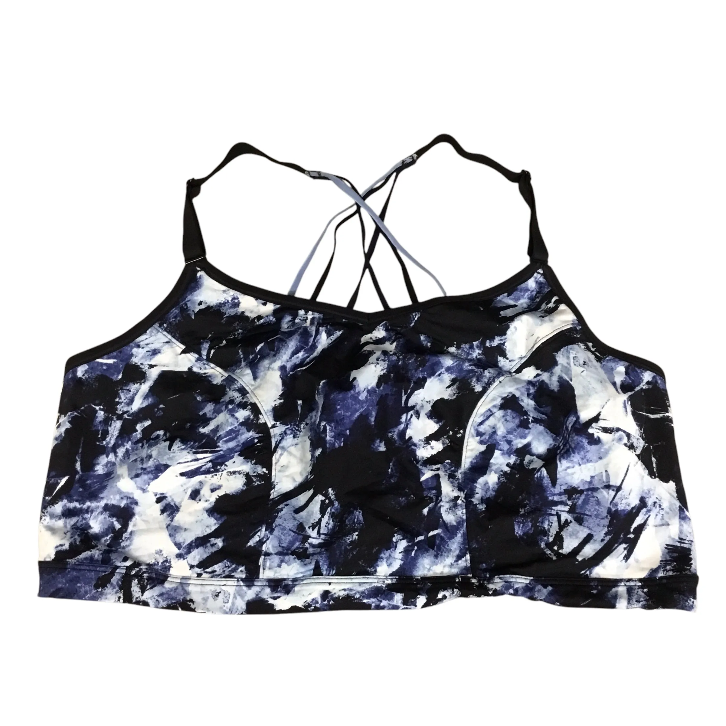 Athletic Bra By Livi Active In Black & Blue. Size: 4x