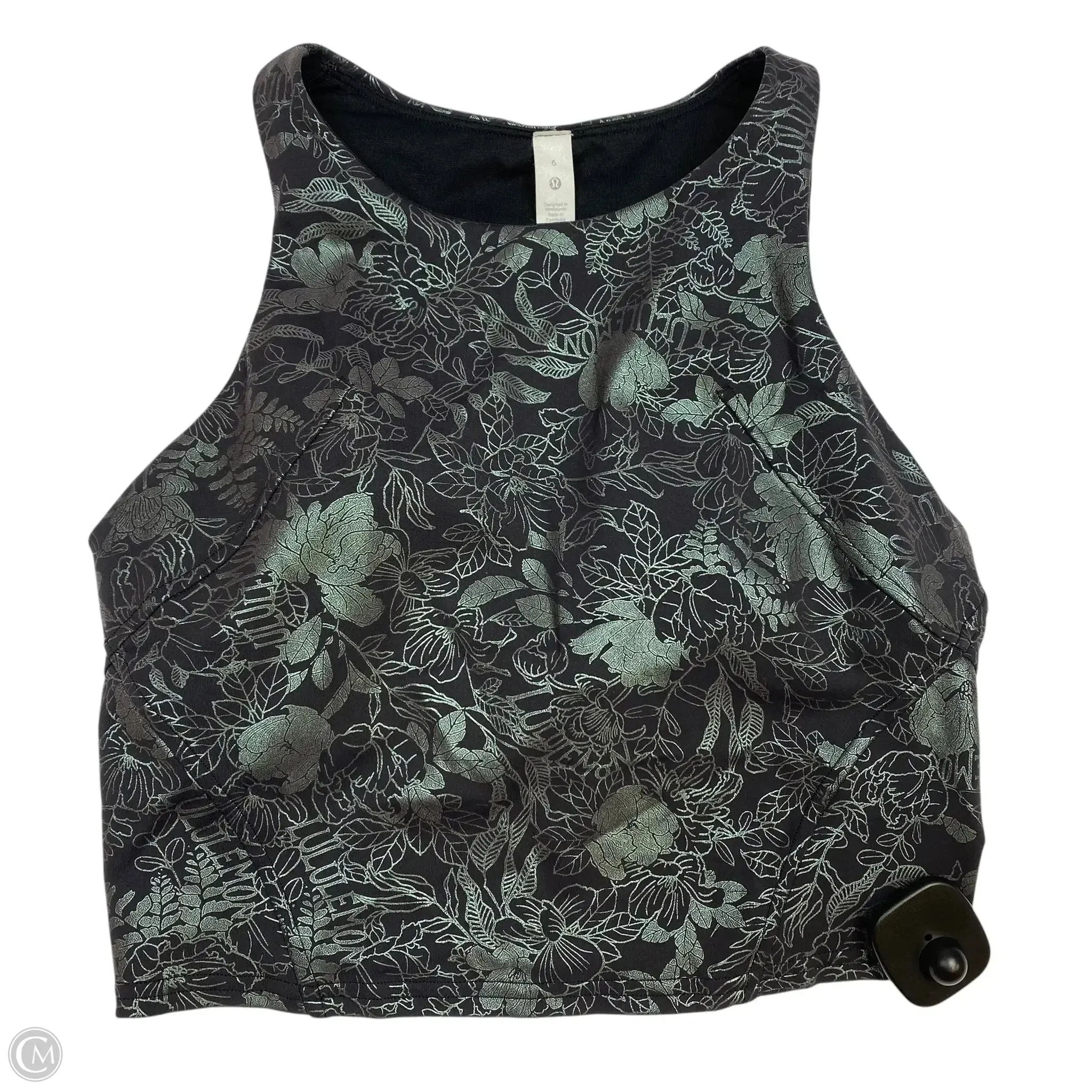 Athletic Bra By Lululemon In Black & Green. Size: S