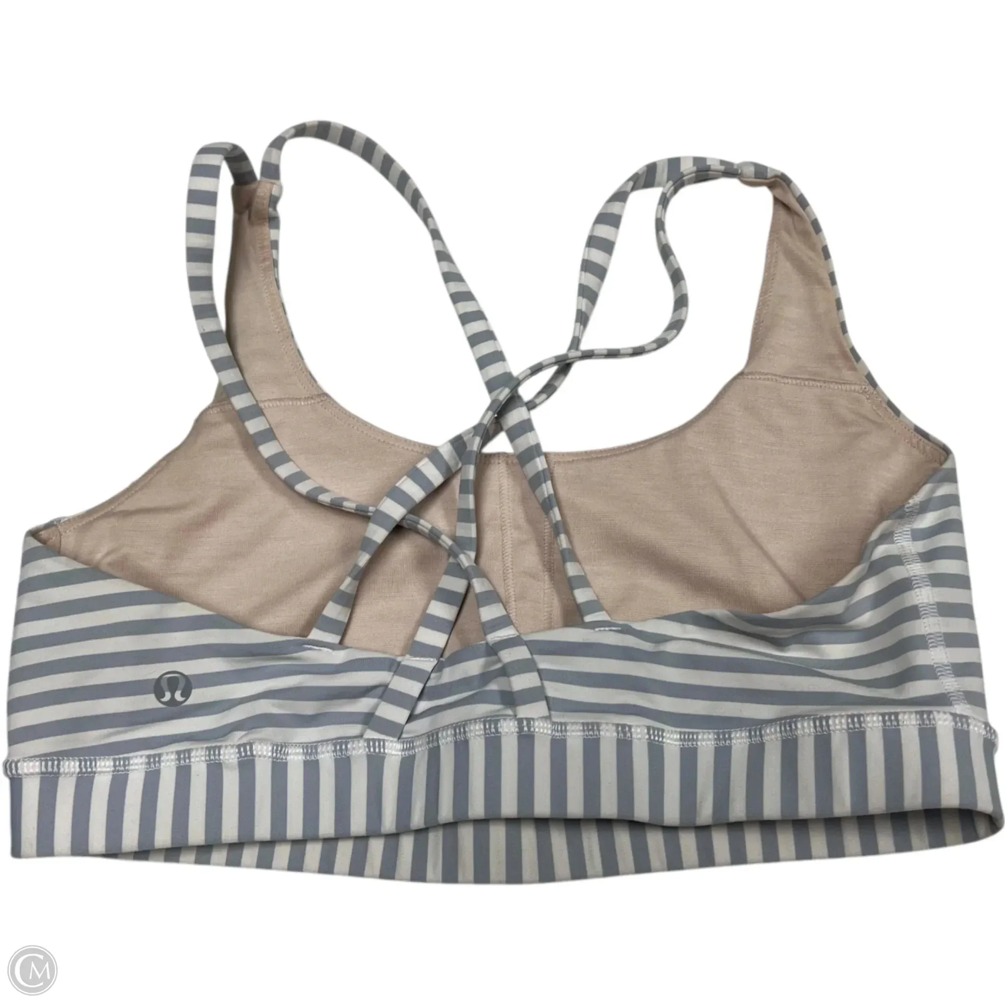 Athletic Bra By Lululemon In Grey & White. Size: M
