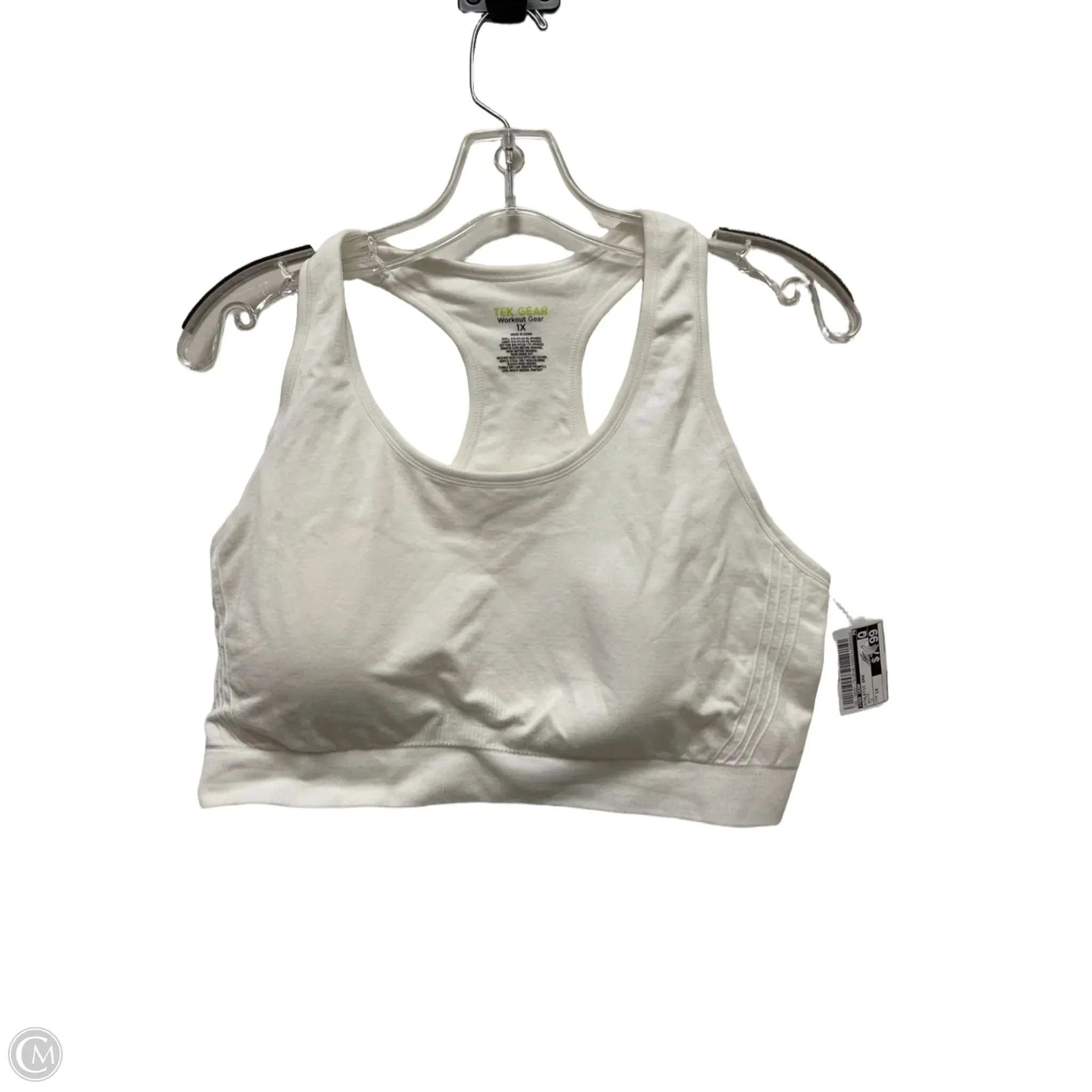 Athletic Bra By Tek Gear In White. Size: 1x