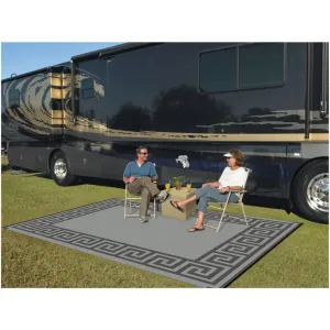 AUTO DRIVE 15600001 9 x 12 inches Gray Reversible RV Outdoor Patio Mat