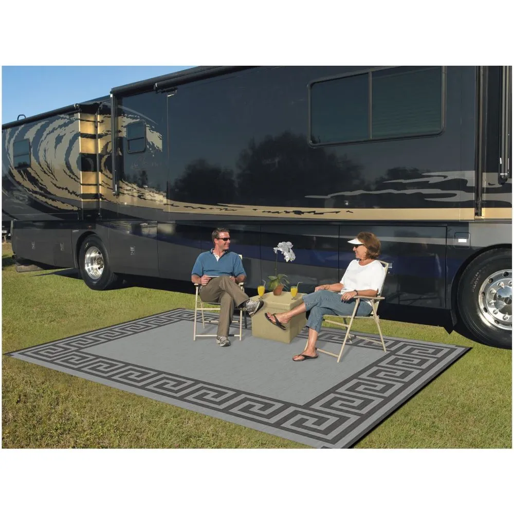 AUTO DRIVE 15600001 9 x 12 inches Gray Reversible RV Outdoor Patio Mat