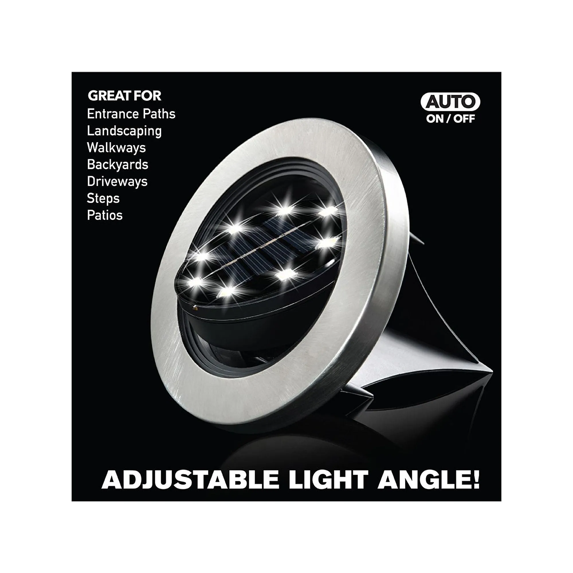 Bell & Howell 7846 Solar Powered Swivel Disk Lights, Set of 4