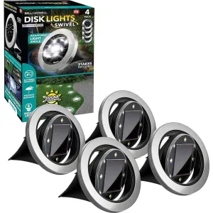 Bell & Howell 7846 Solar Powered Swivel Disk Lights, Set of 4