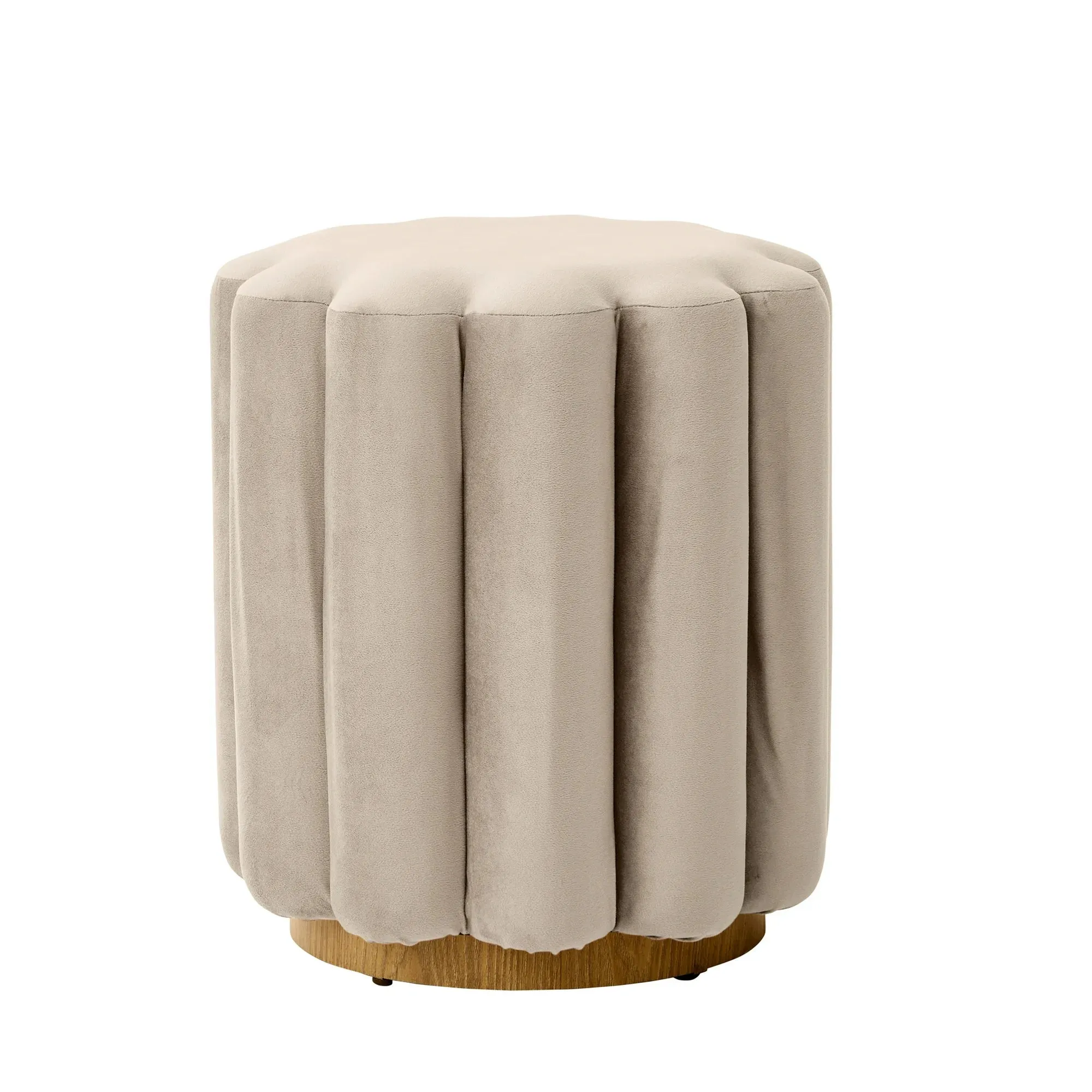 Better Homes & Gardens BH2027704710-20 Lillian Velvet Tufted Ottoman, Beige