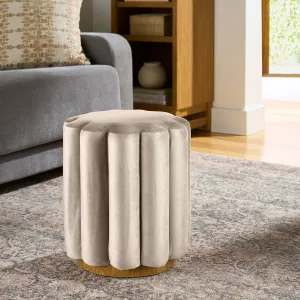 Better Homes & Gardens BH2027704710-20 Lillian Velvet Tufted Ottoman, Beige