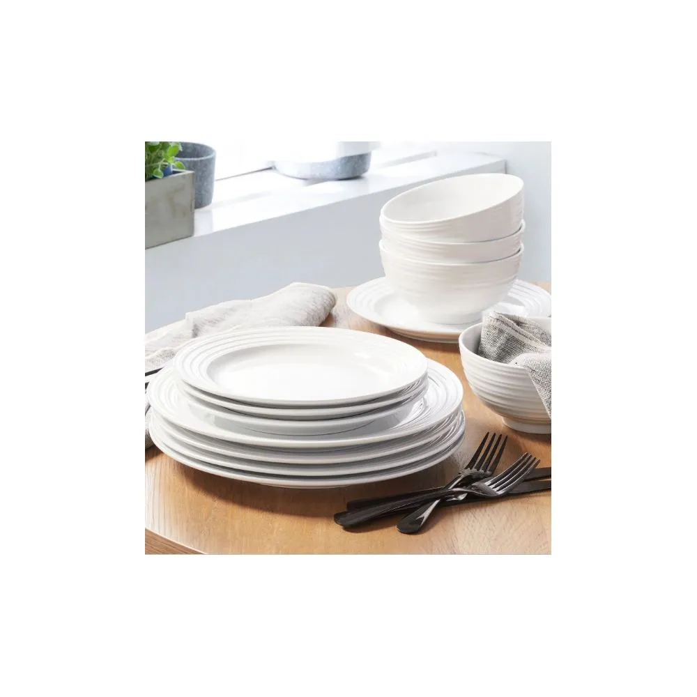 Better Homes & Gardens BH64100130348HC Anniston 12-Piece Porcelain Round-Shaped Dinnerware Set