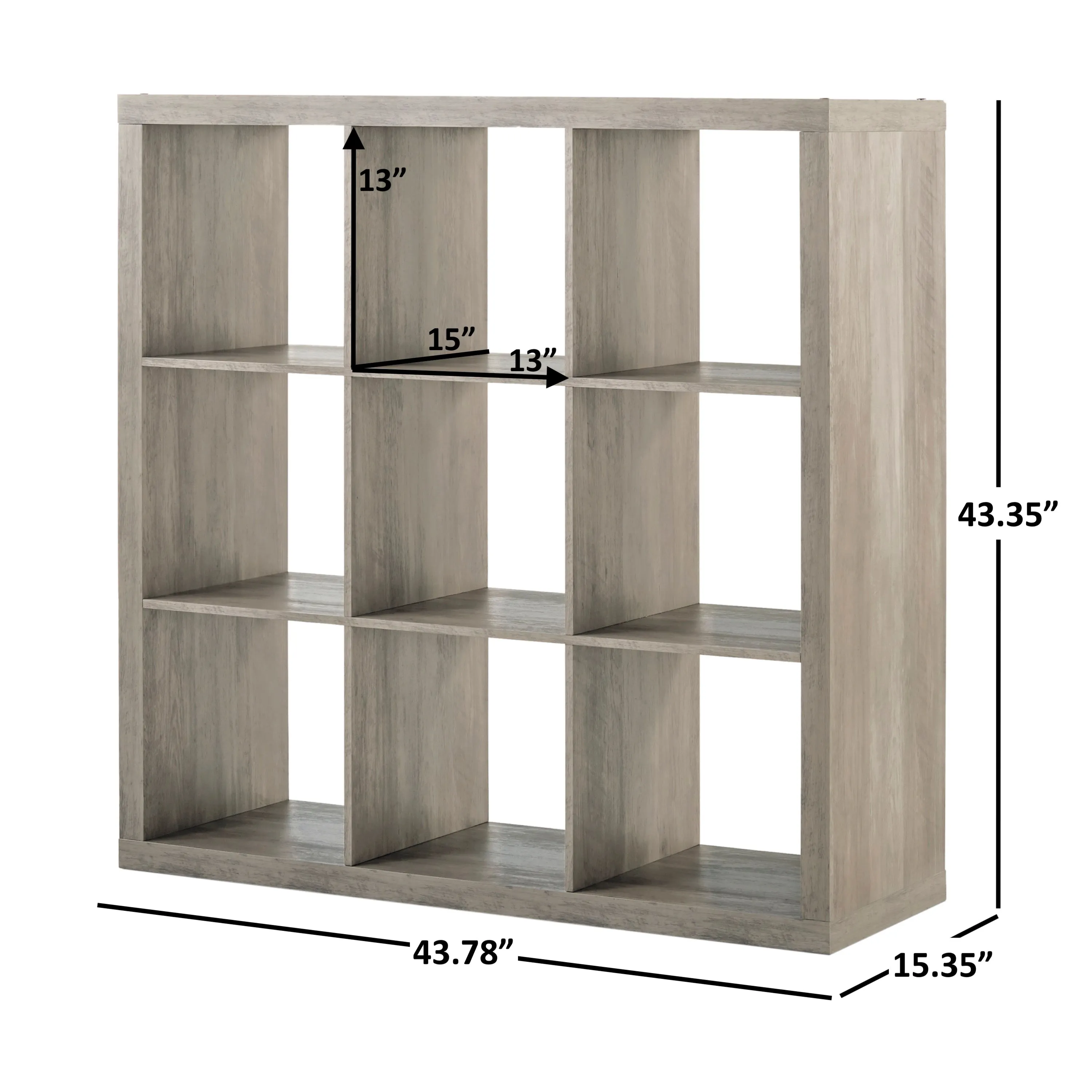 Better Homes & Gardens BHD036118664029 9-Cube Storage Organizer, Rustic Gray
