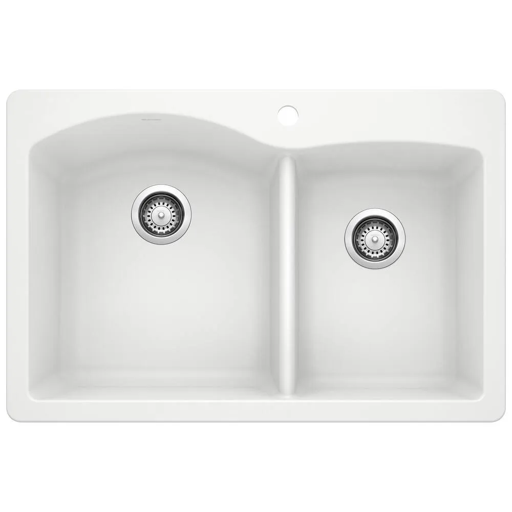 Blanco 511-606 Diamond 1-3/4 Bowl Kitchen Sink, White Finish