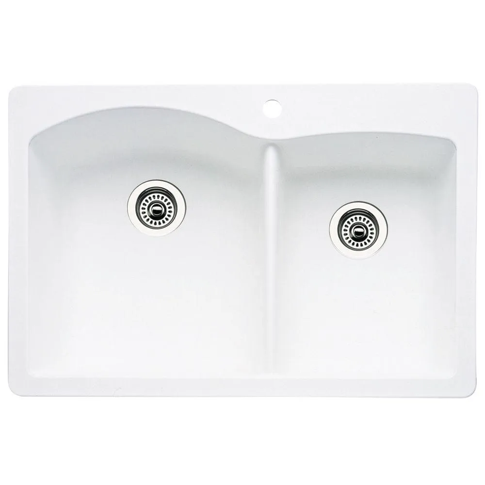 Blanco 511-606 Diamond 1-3/4 Bowl Kitchen Sink, White Finish