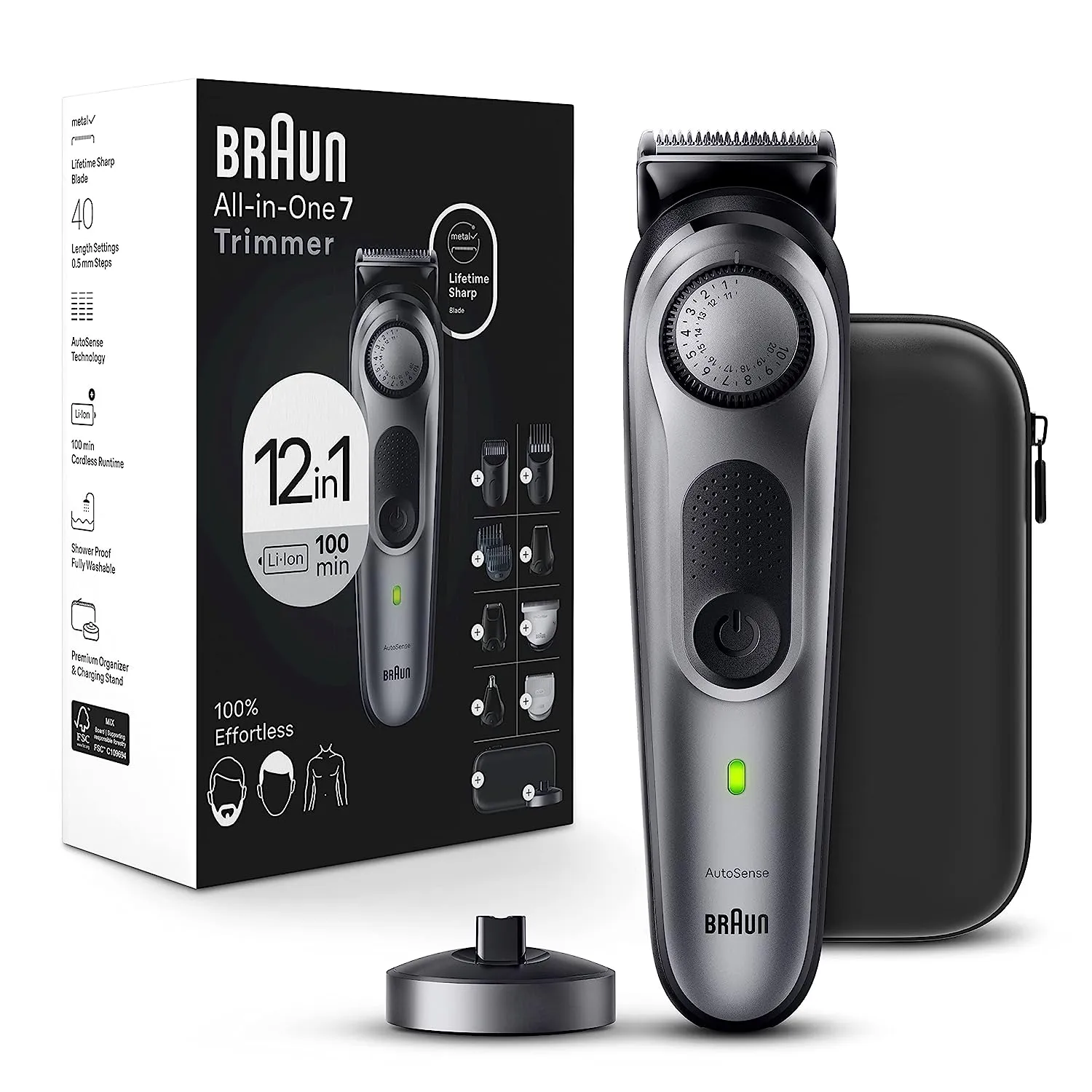 Braun AIO7440 All-in-One Style Kit Series 7, 12-in-1 Trimmer for Men