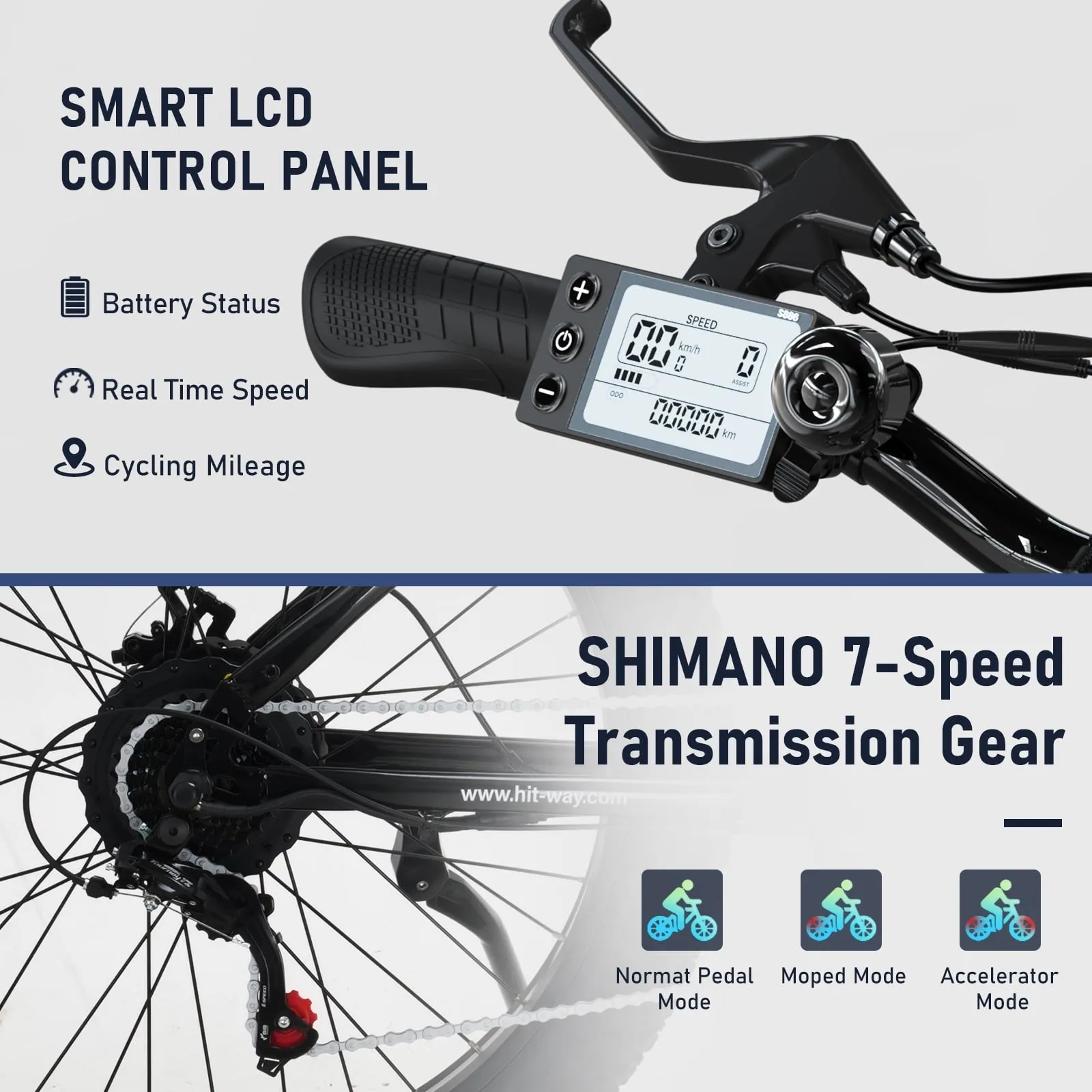 Colorway 26*4.0 Fat Tire 750W 15AH 48V Mountain Electric Bike for Adult UL 2849, Black-4.0Inch