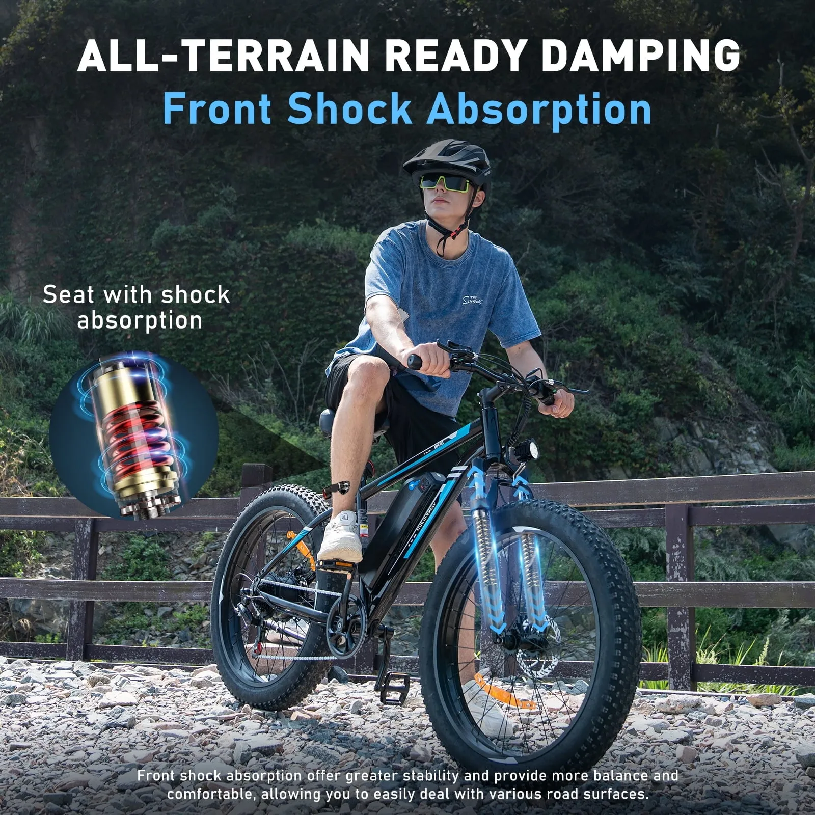 Colorway 26*4.0 Fat Tire 750W 15AH 48V Mountain Electric Bike for Adult UL 2849, Black-4.0Inch