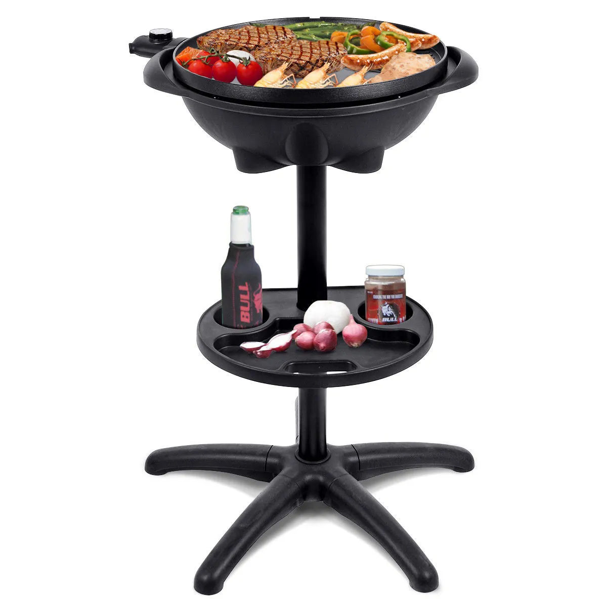 Costway KC42178 BBQ Grill 1350W Non-stick 4 Temperature Setting Outdoor Garden Camping