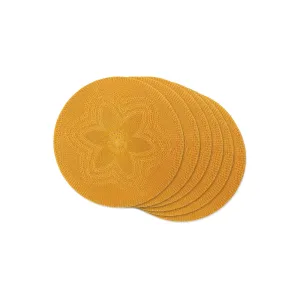 Design Imports Honey Gold Floral Woven Round 6-Pc. Placemats - HONEY GOLD ONE SIZE