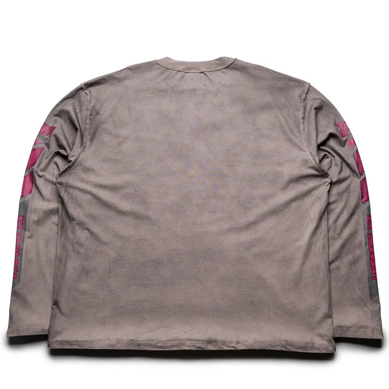 Diet Starts Monday Winners L/S Tee - Washed Grey/Pink