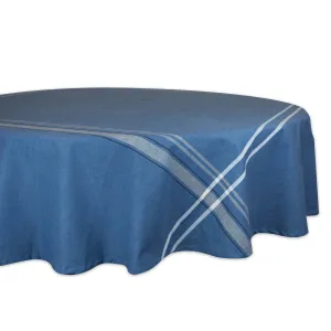 DII Blue French Chambray Tablecloth 70 Round, 100% Cotton