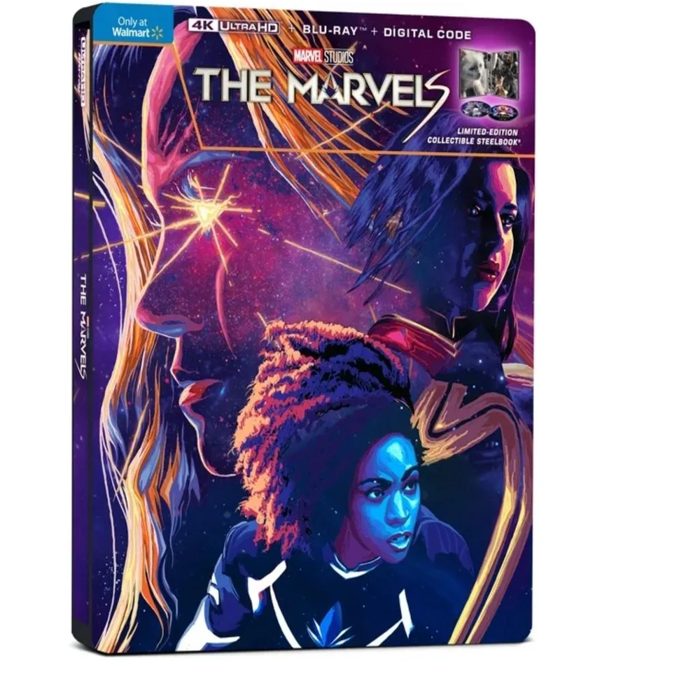 Disney The Marvels Steelbook (4K Ultra HD   Blu-Ray   Digital Copy)