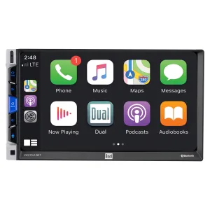Dual Electronics XDCPA10BT LED Multimedia Touch Screen 7 inch Double DIN Car Stereo Apple CarPlay Android Auto