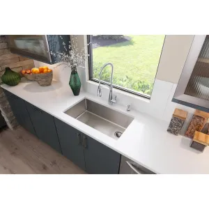 Elkay ECTRU30179RT Crosstown Undermount Stainless Steel 32-in. Single Bowl Kitchen Sink with Offset Drain