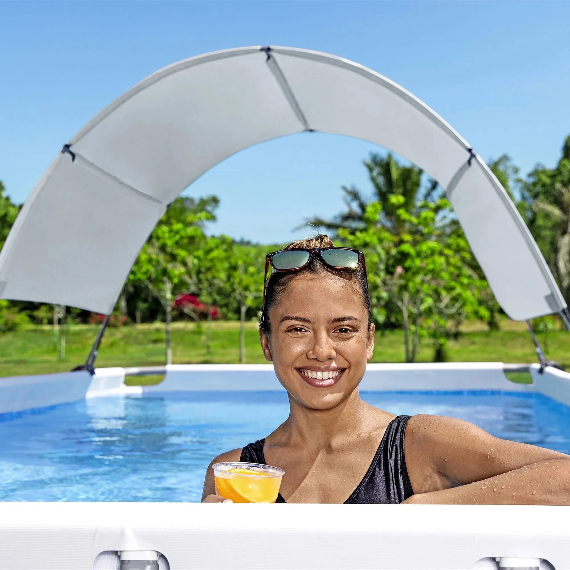 Flowclear 58746E-BW Oval/Rectangular Pool Canopy