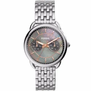 Fossil ES3911 Women's Quartz Silver Stainless Steel Black Mother of Pearl Dial 35mm Watch ES3911