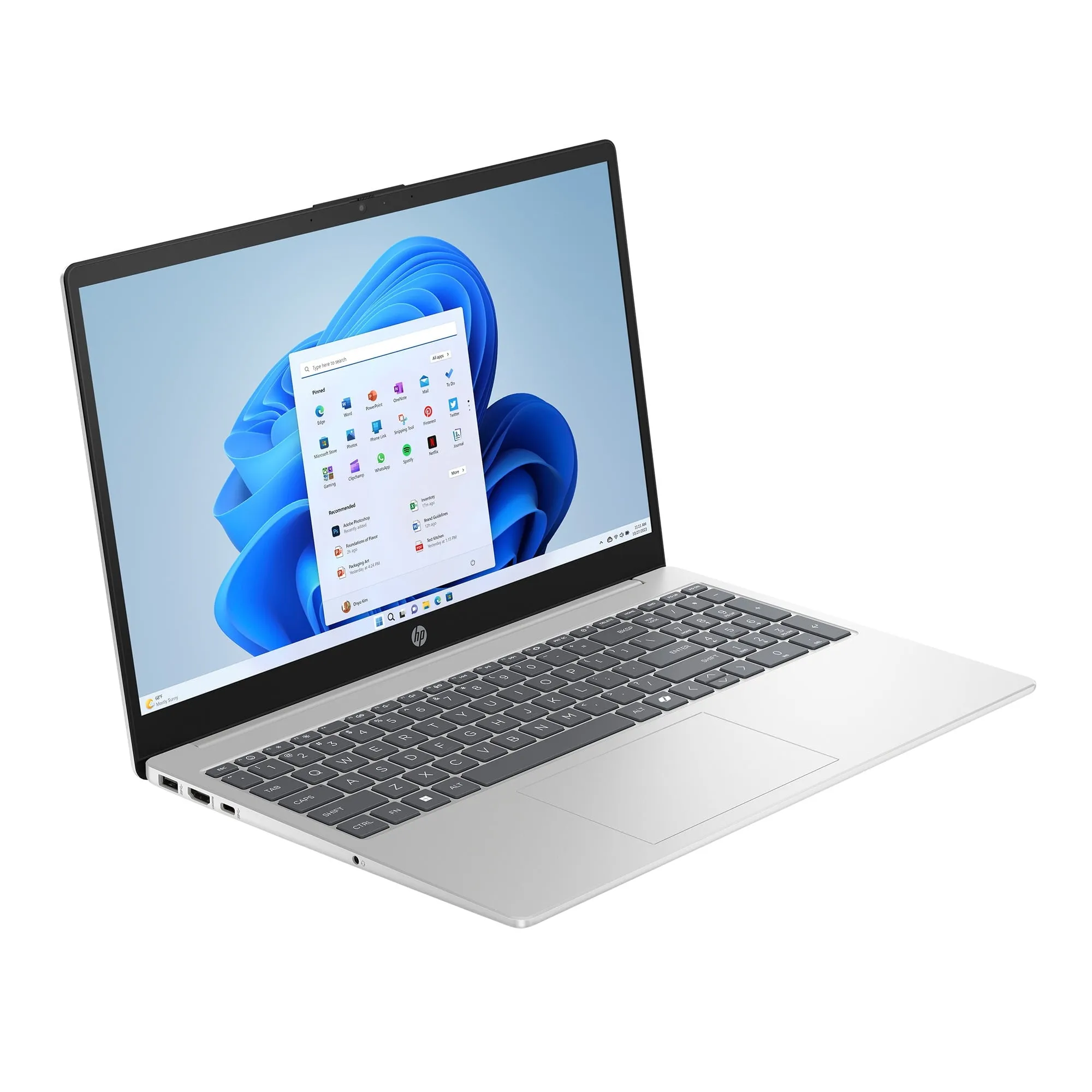HP 15-fd0084wm 15.6" HD N200 1GHz Intel UHD Graphics 4GB RAM 128GB SSD Win 11 Home Natural Silver