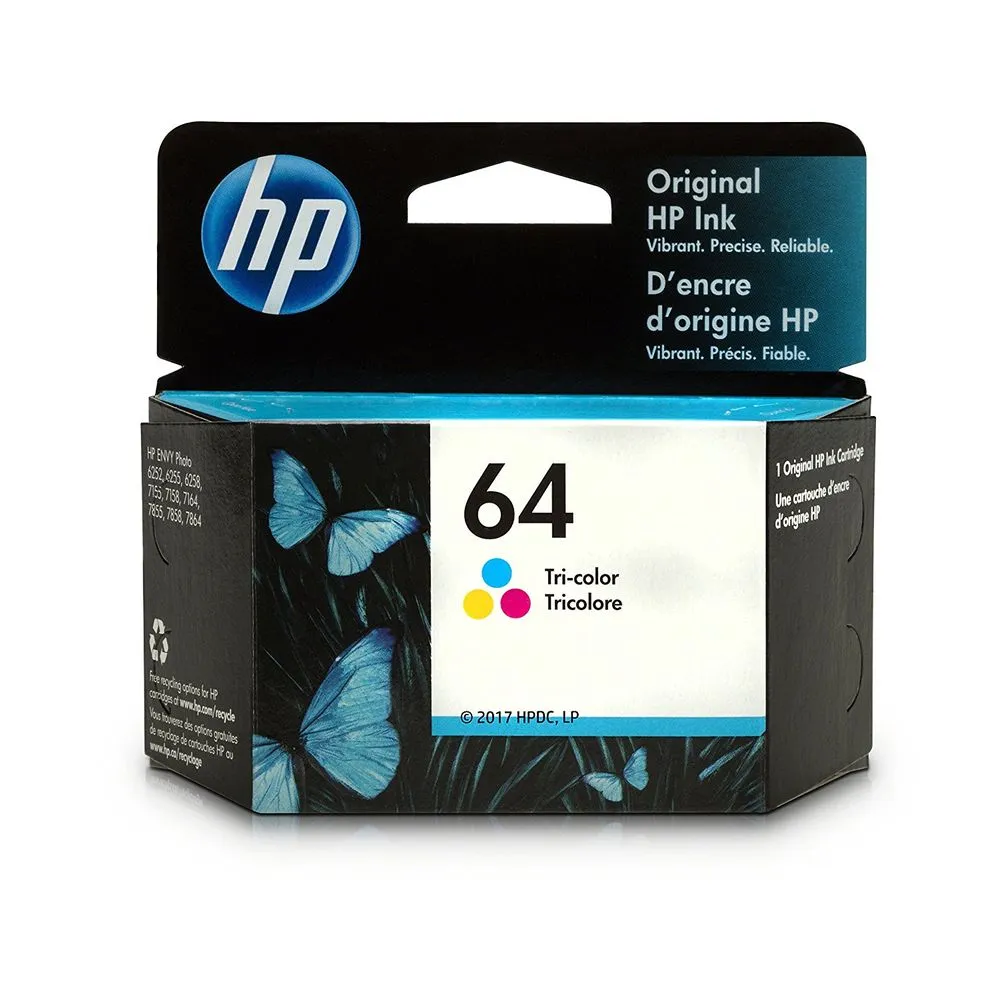 HP 64 Tri-Color Original Ink Cartridge (N9J89AN)