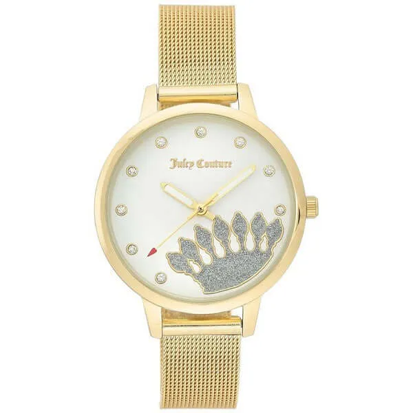 Juicy Couture Women's Watch JC/1124WTGB - White and Gold Glam
