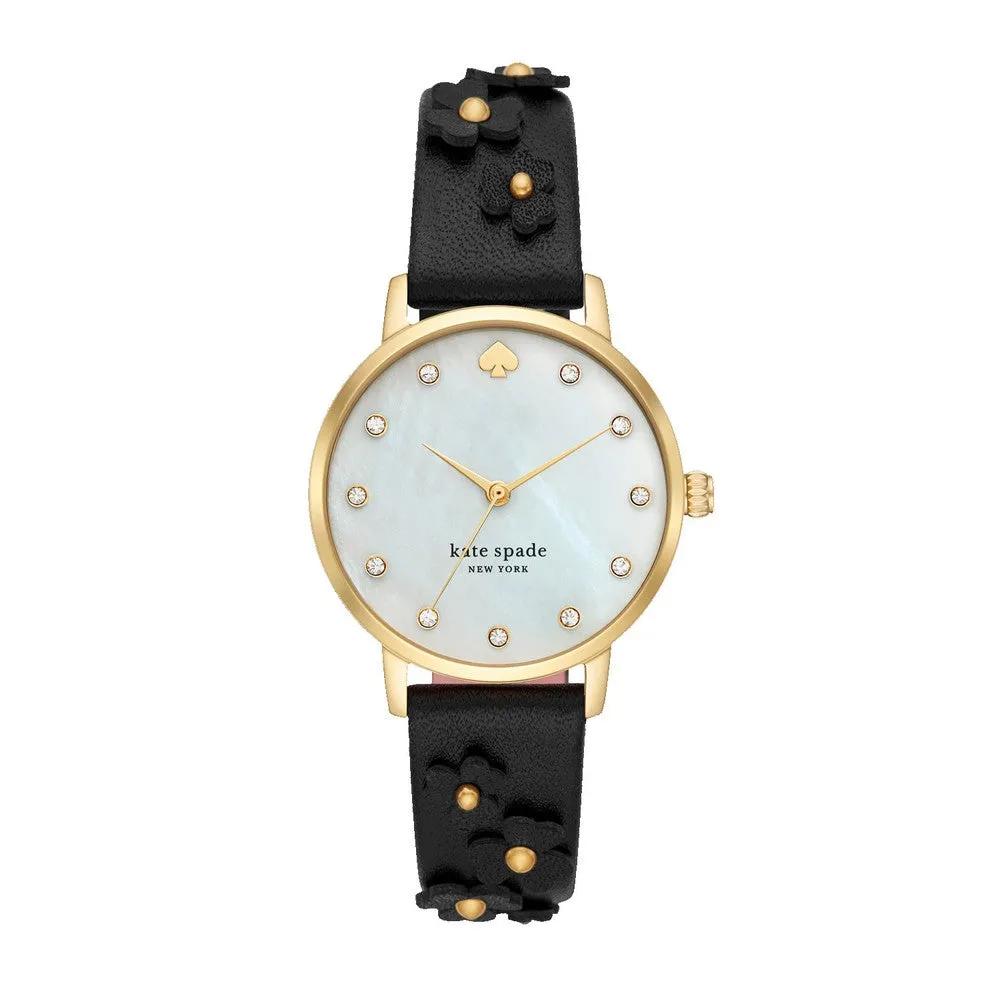 KateSpade KSW1514 Black Leather Strap & Gold Stainless Steel Women's Watch