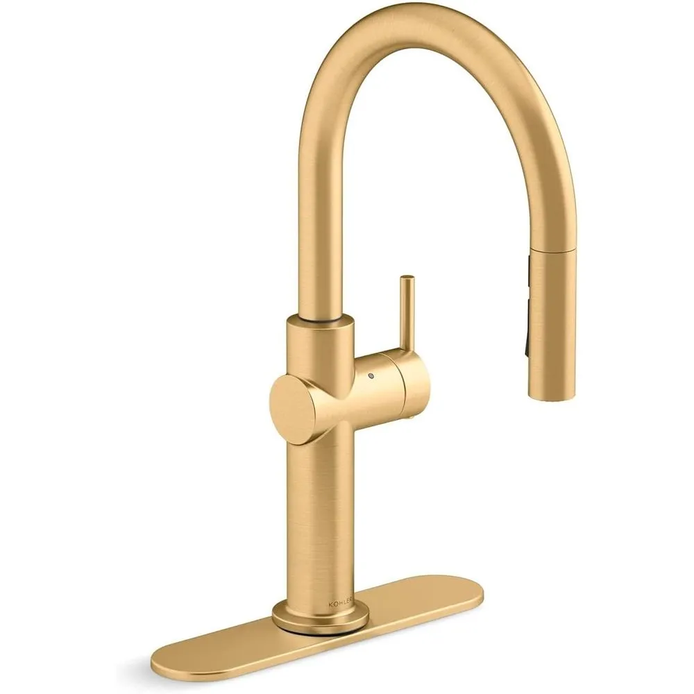 Kohler 22974-2MB Crue Touchless Pull Down Kitchen Sink Faucet, 3-Spray Sprayhead with Touchless Activation, Vibrant Brushed Moderne Brass