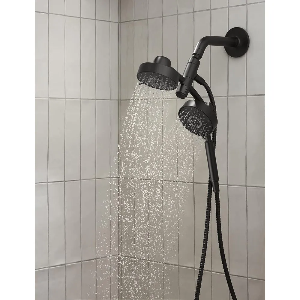 kohler K-23219-G-BV Purist 3-Spray Patterns 6 in. Dual Wall Mount Shower Heads w/1.75 GPM in Vibrant Brushed Bronze