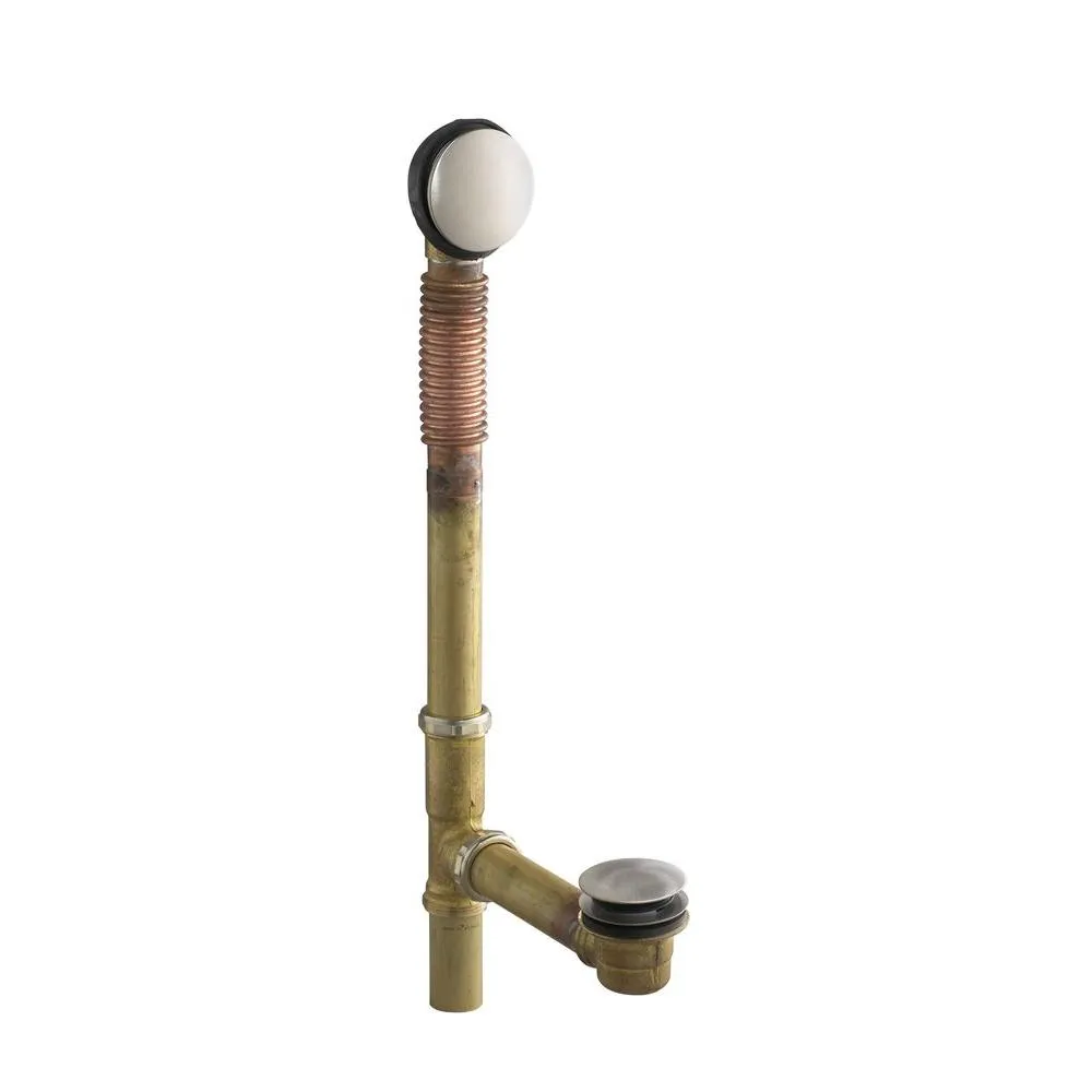 KOHLER K-7259-BN Clearflo Brass Toe Tap Bath Drain, Vibrant Brushed Nickel
