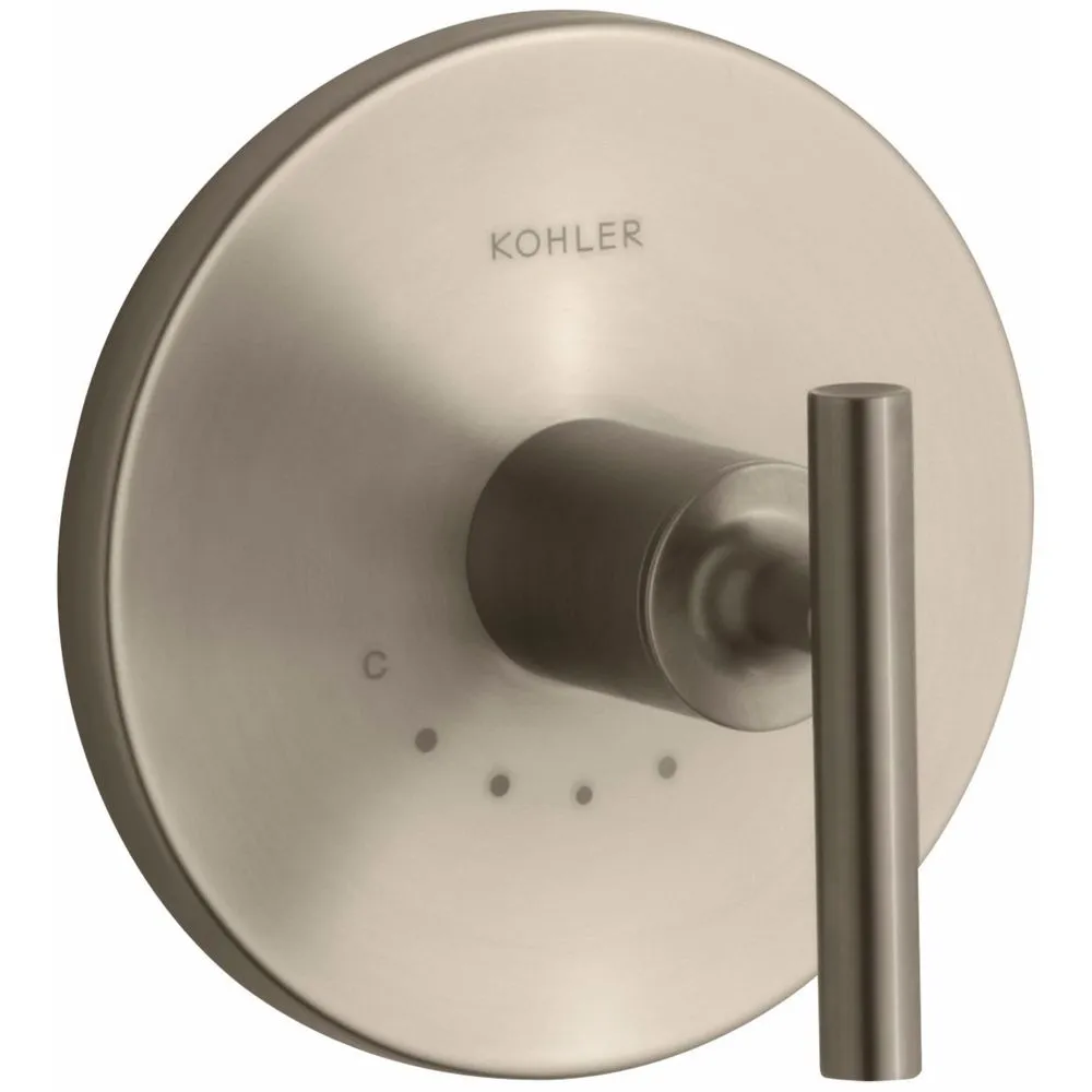 KOHLER K-T14488-4-BV Purist Thermostatic Valve Trim, Vibrant Brushed Bronze