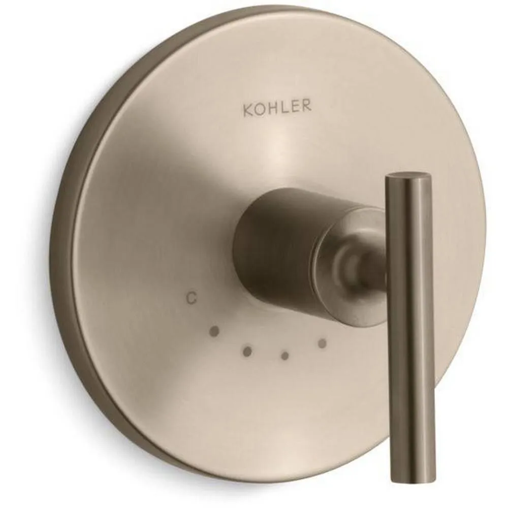 KOHLER K-T14488-4-BV Purist Thermostatic Valve Trim, Vibrant Brushed Bronze