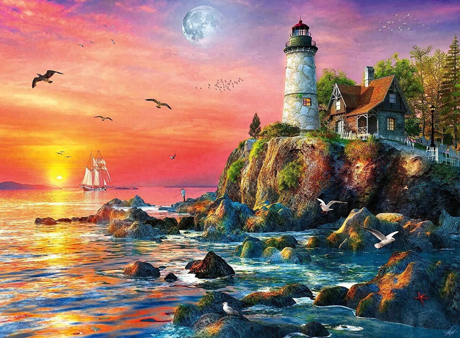 Lighthouse at Sunset 500pc Puzzle