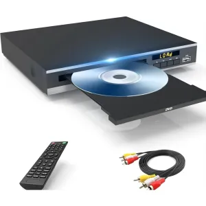 Maite MTDVD-10PRO Compact DVD Player with RCA Stable Outputs
