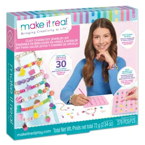 Make It Real Clay Charm Creation Kit - DIY Jewelry Making Set for Kids 8 