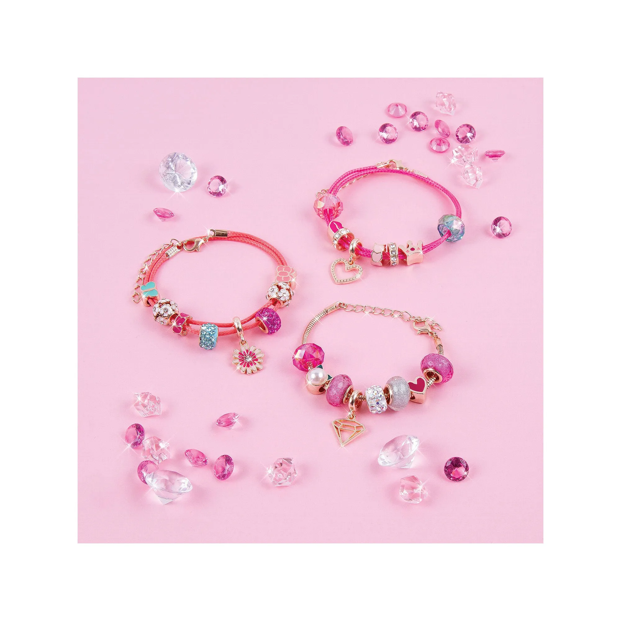 Make It Real MIR1722 Halo Charms Bracelets, Think Pink