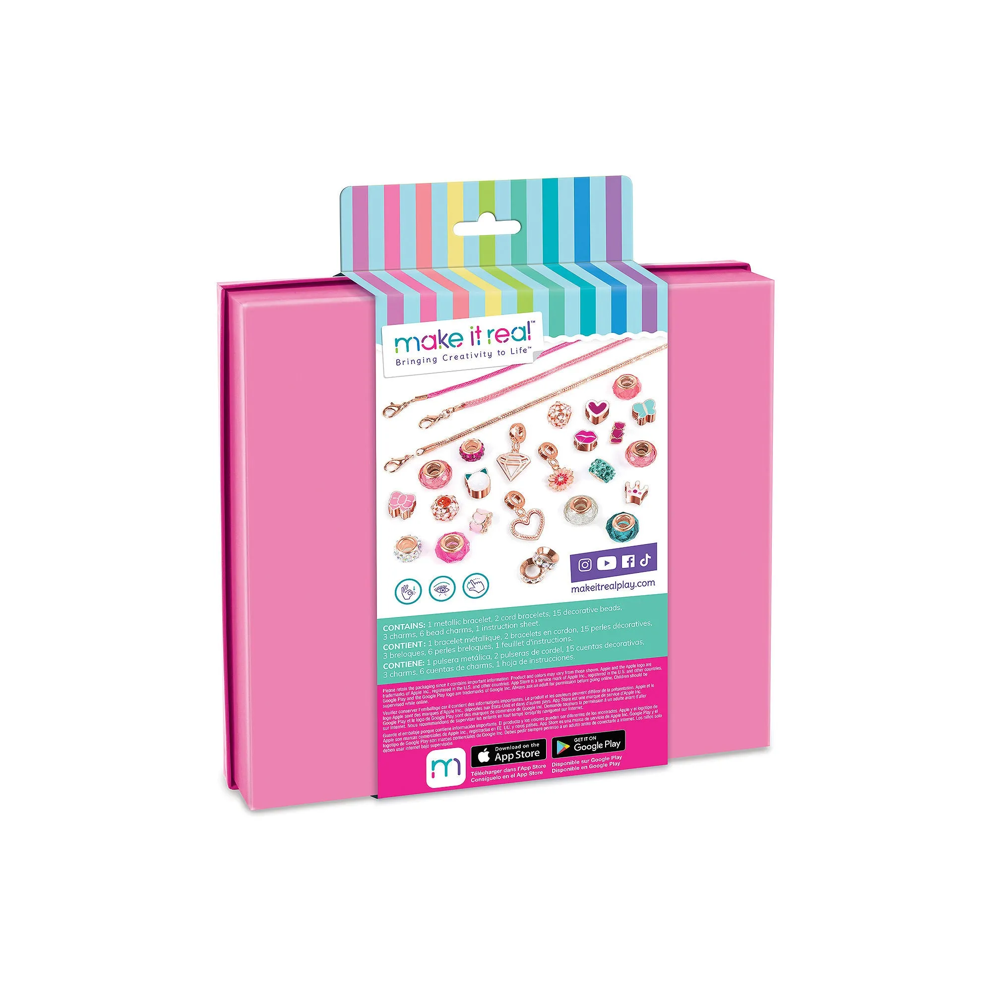 Make It Real MIR1722 Halo Charms Bracelets, Think Pink