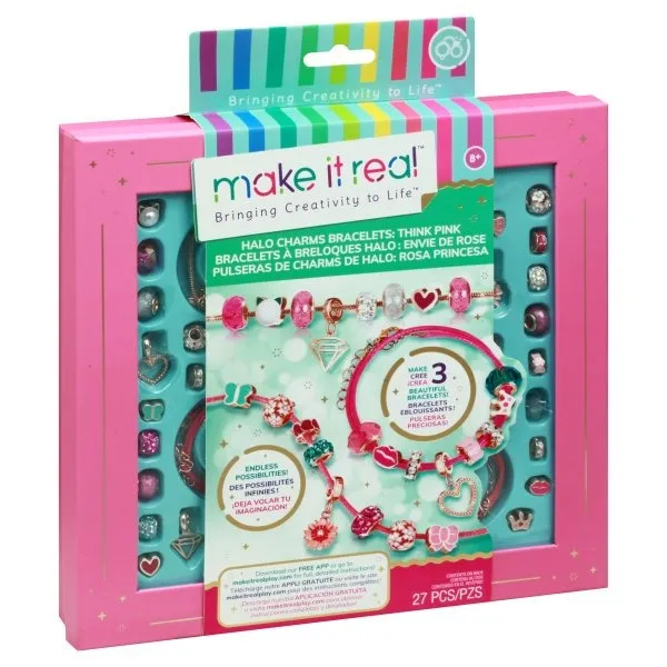 Make It Real MIR1722 Halo Charms Bracelets, Think Pink